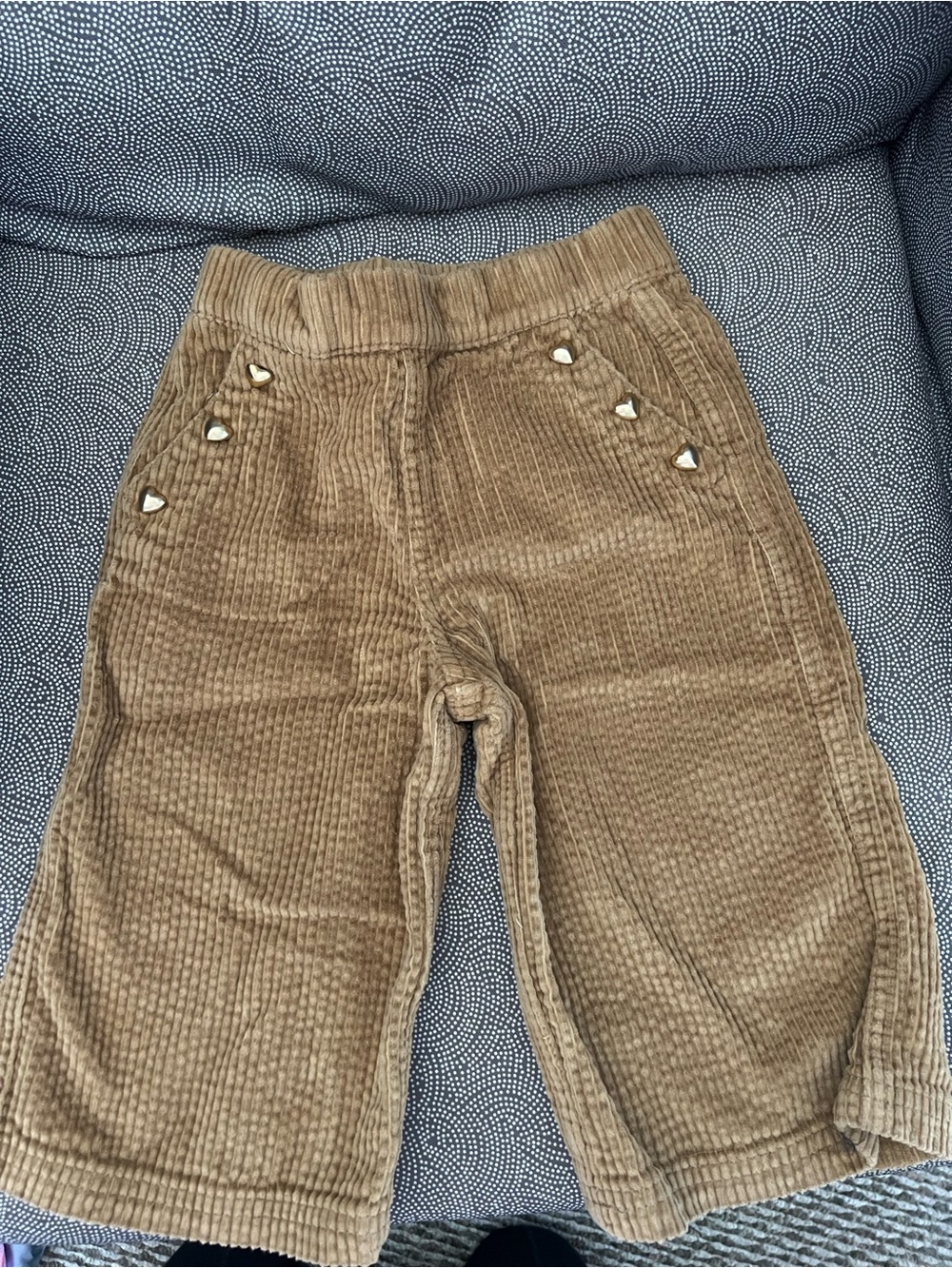 Old Navy Tan Corduroy Kids Shorts with Heart Stud Details
